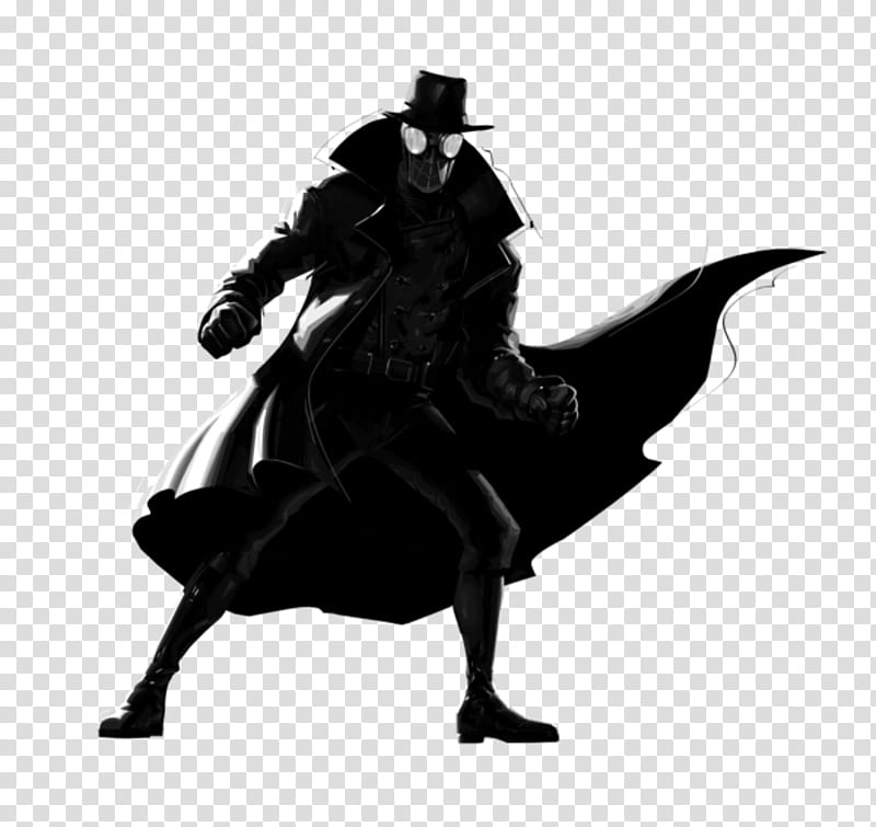Into the Spider Verse Spider Noir , man wearing cape digital wallaper transparent background PNG clipart
