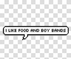 , i like food and boy bands texts transparent background PNG clipart