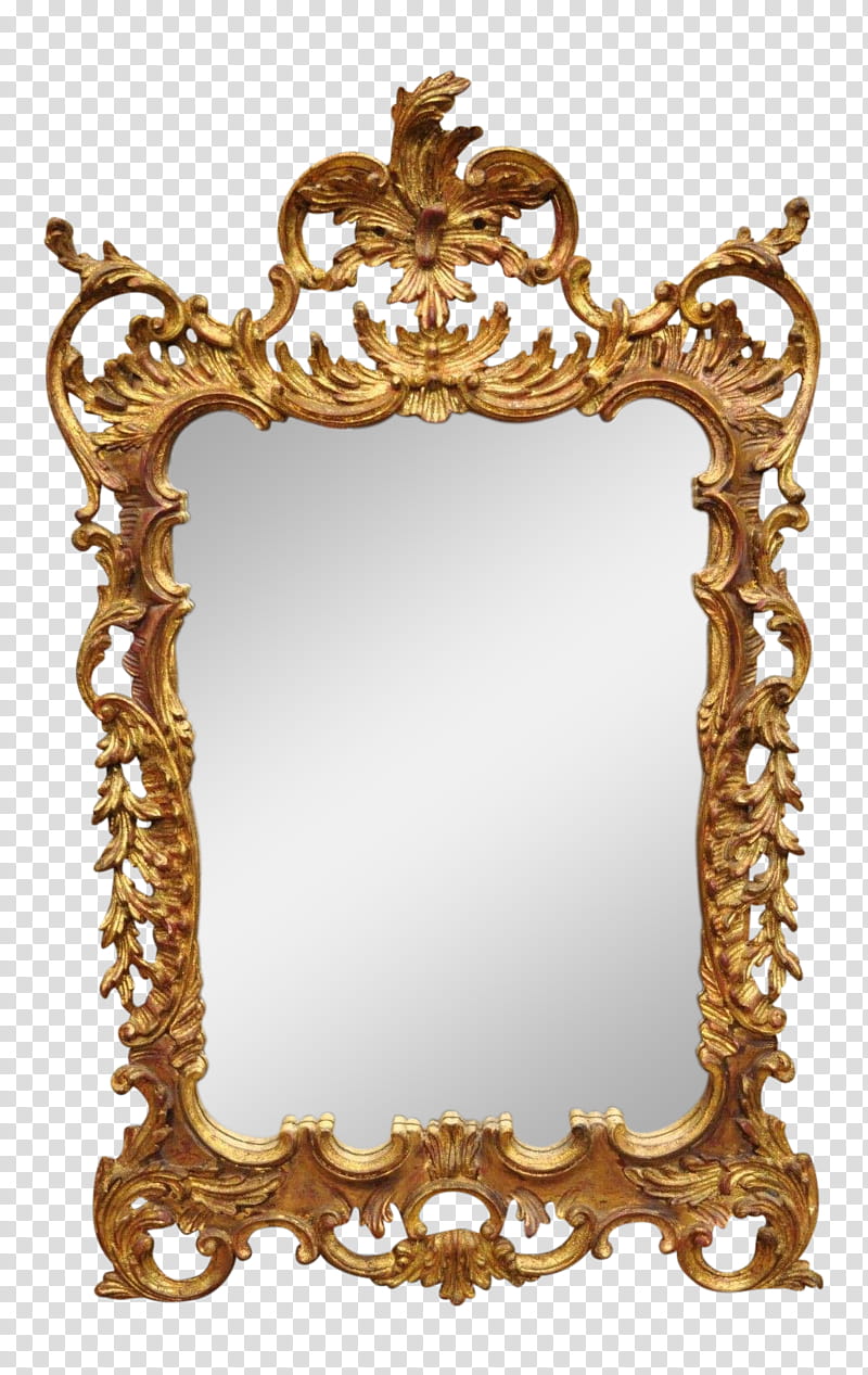 Wood Background Frame, Mirror, Frames, Rococo, Baroque, Ornament, Gold Leaf Wall Mirror, Rocaille transparent background PNG clipart