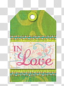 , green In Love tag transparent background PNG clipart