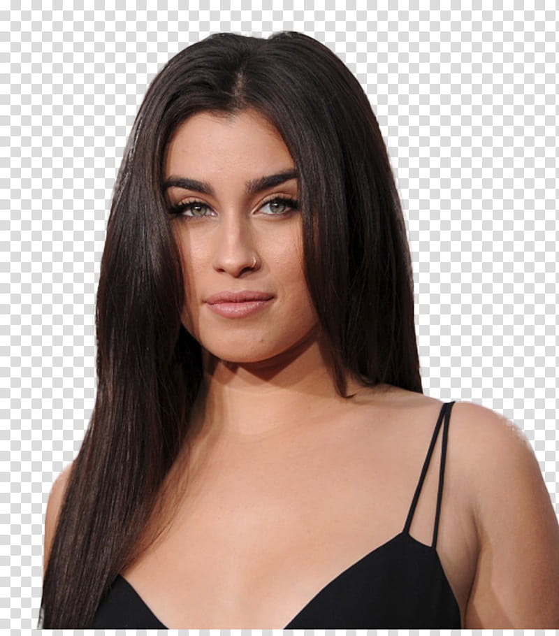 Lauren Jauregui, woman wearing black spaghetti strap top transparent background PNG clipart