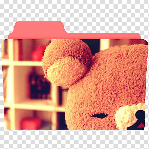 brown bear plush toy-printed pink file folder icon transparent background PNG clipart