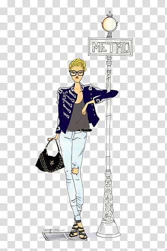 Nenas Vintage, woman holding on street lamp posts transparent background PNG clipart