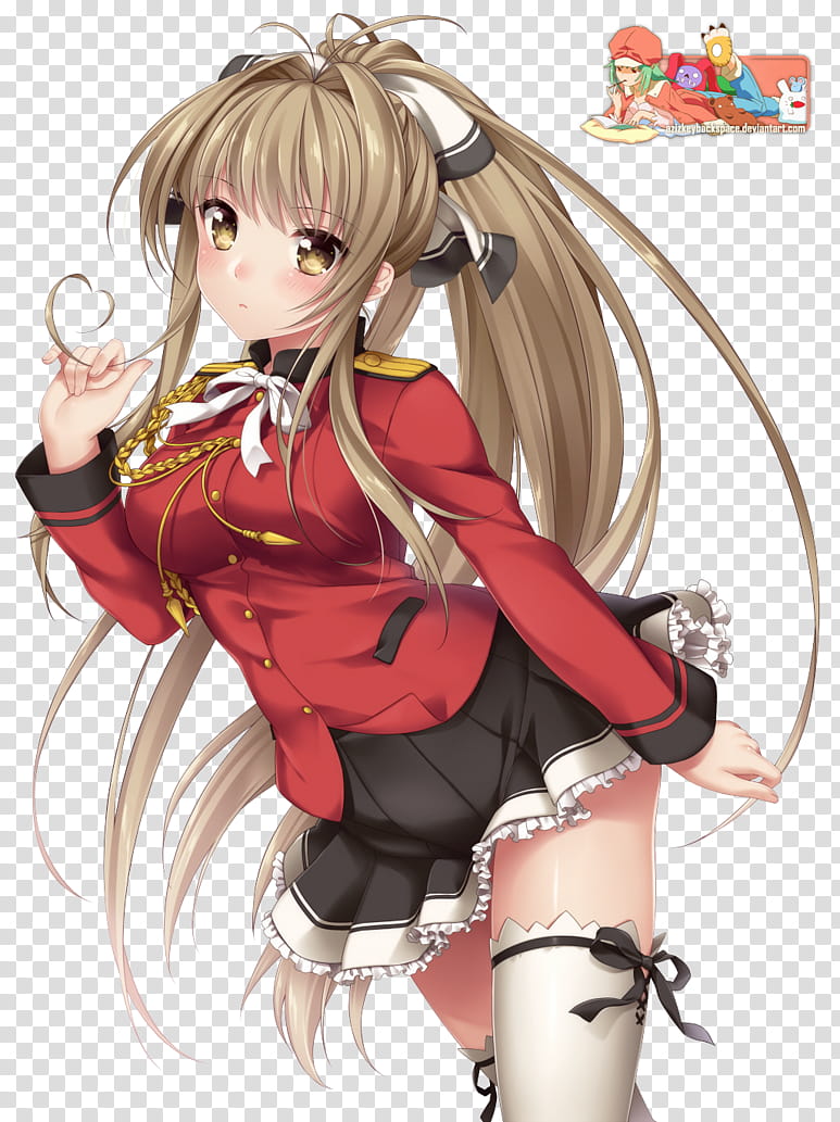 Sento Isuzu (Amagi Brilliant Park), Render, female anime character in red and black uniform transparent background PNG clipart