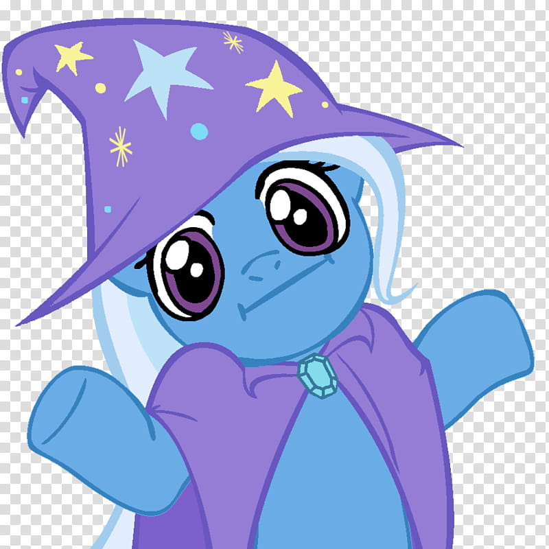 Shrugpony Trixie, blue Little Pony transparent background PNG clipart