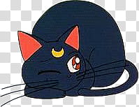 Luna Sailor Moon, blue cat character transparent background PNG clipart