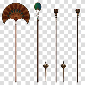 Magical Staffs, six assorted-color freestanding decors transparent background PNG clipart thumbnail