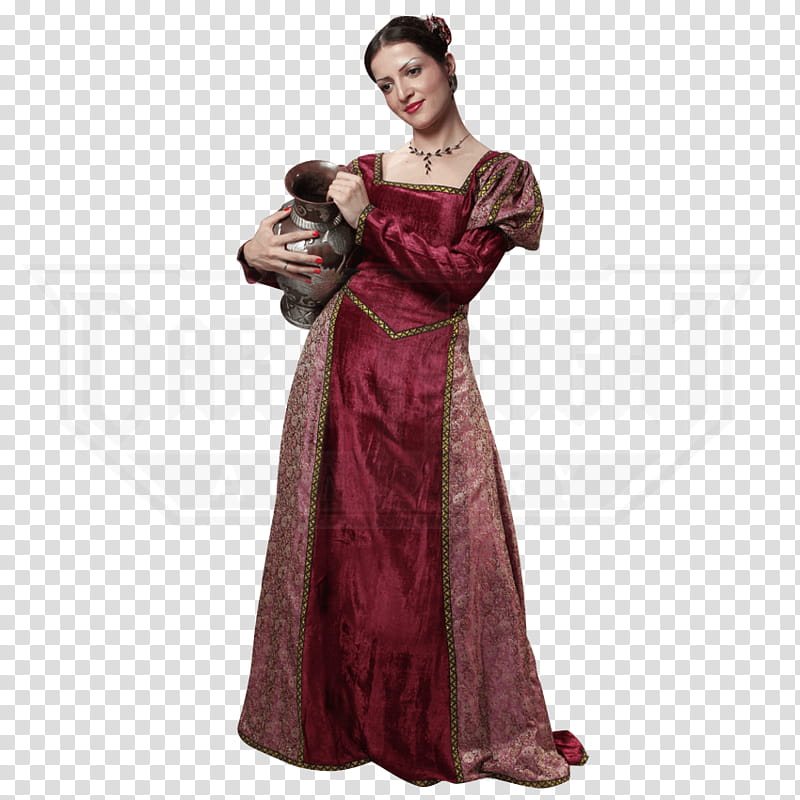 Medieval, Gown, Dress, Clothing, Costume, Princess Line, Wedding Dress, English Medieval Clothing transparent background PNG clipart