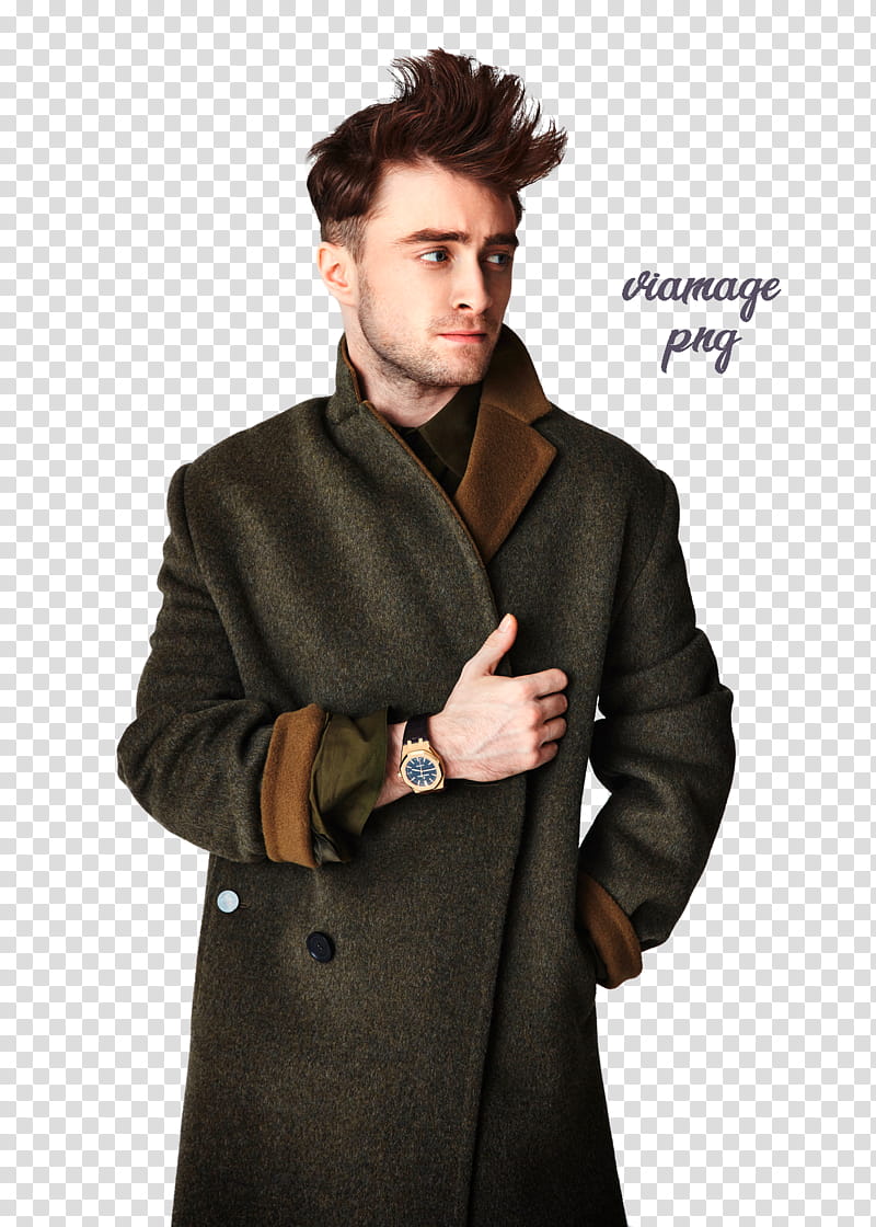 Dr viamage , Daniel Radcliffe wearing coat and looking at his left transparent background PNG clipart