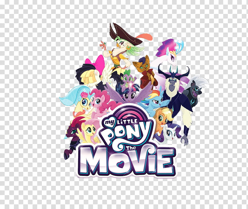 MLP MOVIE LOGO with new characters  transparent background PNG clipart