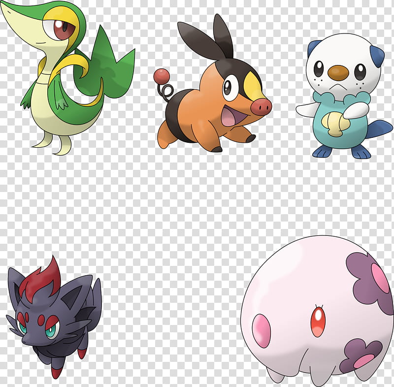 Pic Pokemon BW izations, five Pokemon characters illustration transparent background PNG clipart
