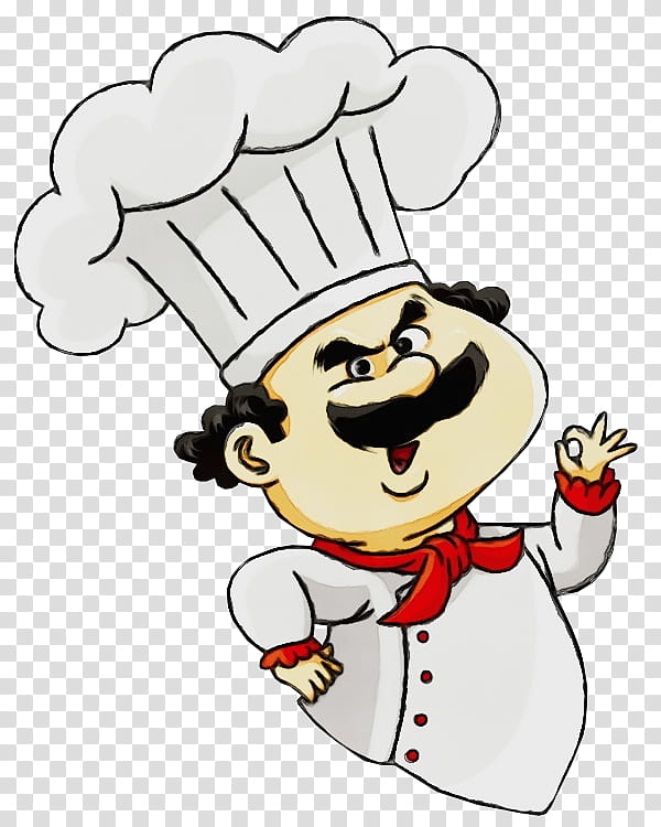 Chef Hat, Watercolor, Paint, Wet Ink, Cartoon, Drawing, Cooking, Royaltyfree transparent background PNG clipart