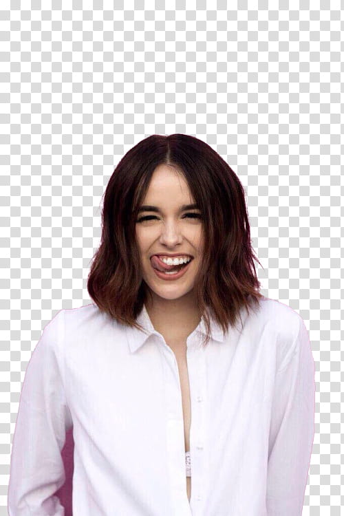 Acacia Brinley, woman wearing white top transparent background PNG clipart