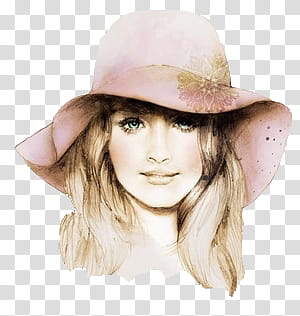 Girls, woman wearing pink floral hat illustration transparent background PNG clipart