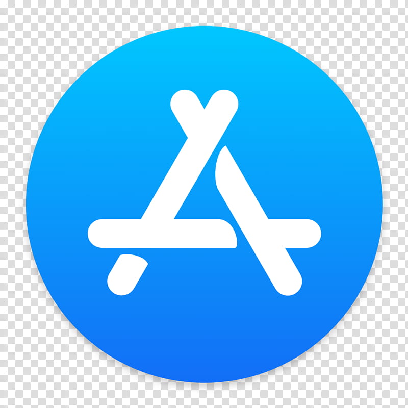 App Store for MacOS, round blue and white a logo transparent background PNG clipart