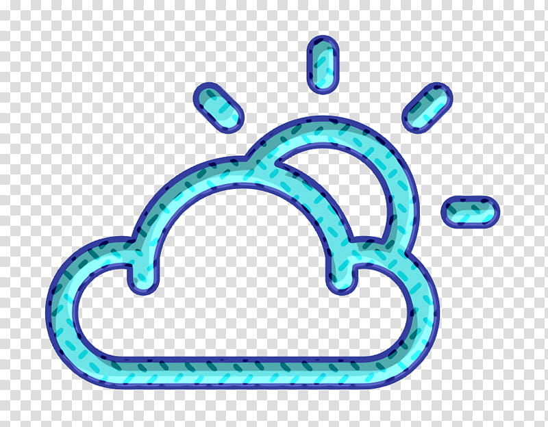 cloud icon day icon forecast icon, Shine Icon, Sun Icon, Weather Icon, Blue, Aqua, Turquoise, Text transparent background PNG clipart