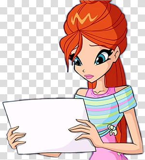 Reading, Bloom, Artist, Thumb, Winx Club, Character,  Cartoon, Homework transparent background PNG clipart thumbnail