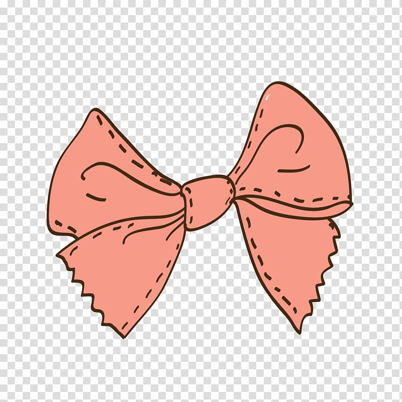 Bow Tie, Drawing, Painting, Cuteness, Necktie, Pink, Line, Peach transparent background PNG clipart