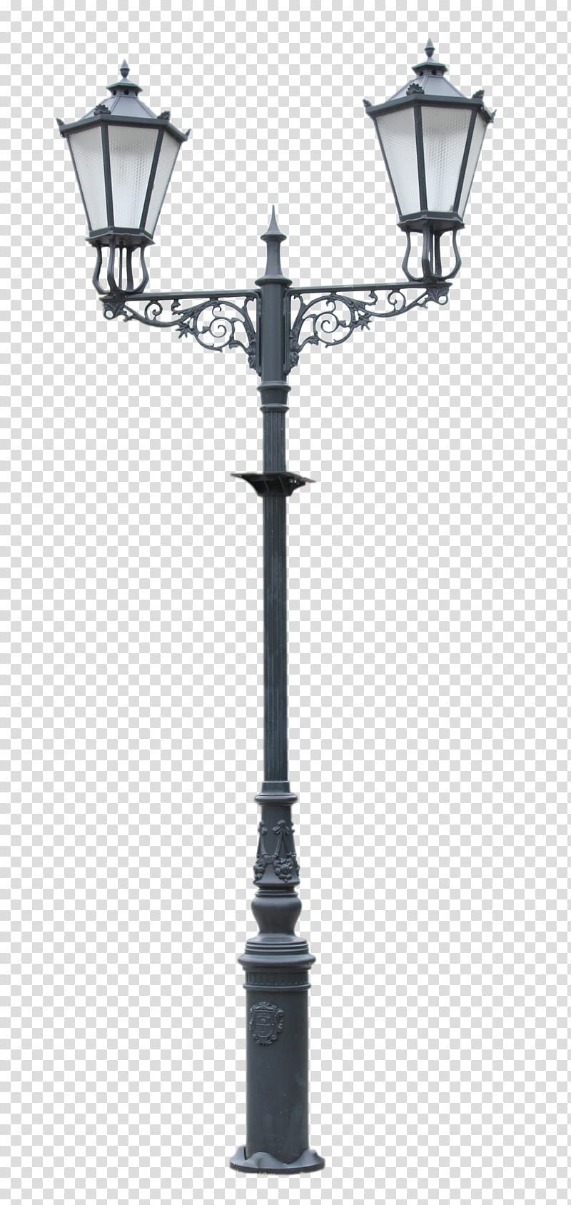 Lantern, black metal street light post transparent background PNG clipart