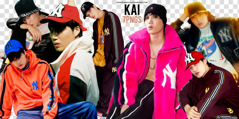 EXO Kai MLB, collage of man transparent background PNG clipart