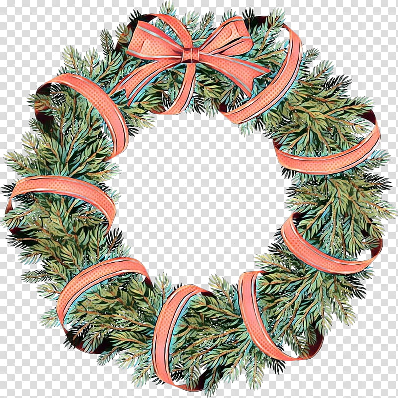 pop art retro vintage, Wreath, Christmas Day, Christmas Ornament, Christmas Decoration, Oregon Pine, Leaf, Plant transparent background PNG clipart
