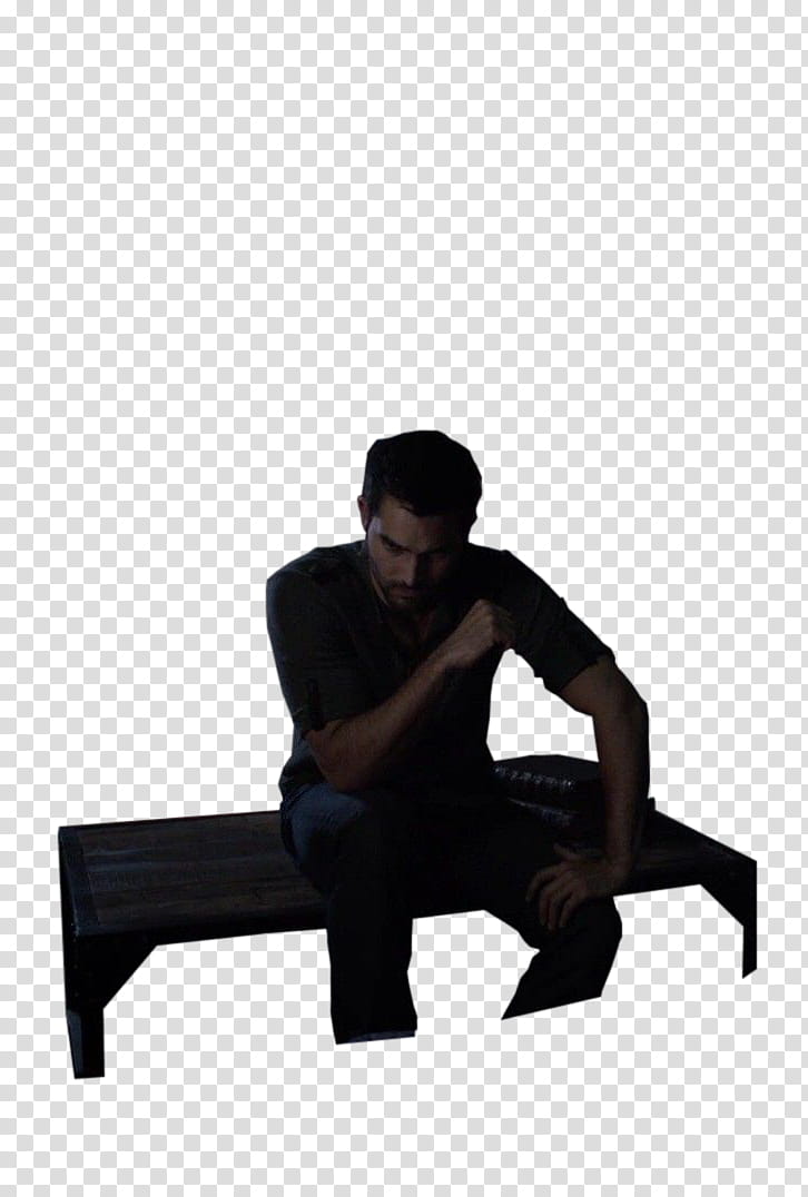 Sterek S Ep  , man in black shirt sitting on wooden bench transparent background PNG clipart