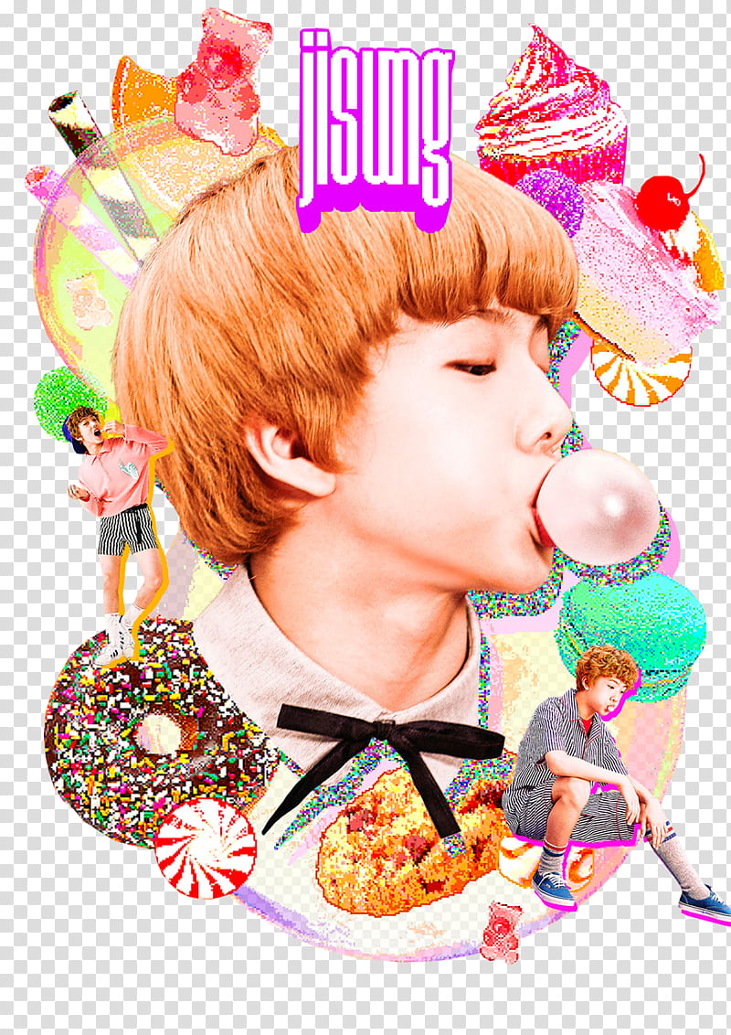 NCT Jisung, man sit on bench with pastry illustration transparent background PNG clipart