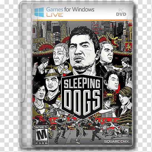 Icons Games ing DVD CASE NEW LOGO GFWL, Sleeping Dogs, Sleeping Dogs PC DVD case transparent background PNG clipart