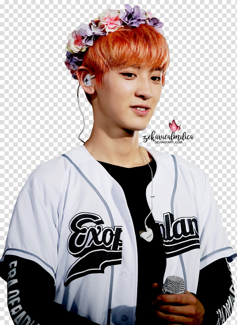 EXO Chanyeol  EXOrDIUM in Seoul, man wearing white baseball jersey transparent background PNG clipart