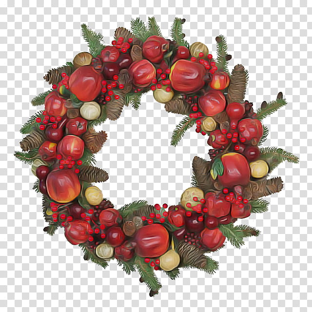 Christmas decoration, Wreath, Plant, Flower, Leaf, Interior Design, Rose Hip, Fruit transparent background PNG clipart