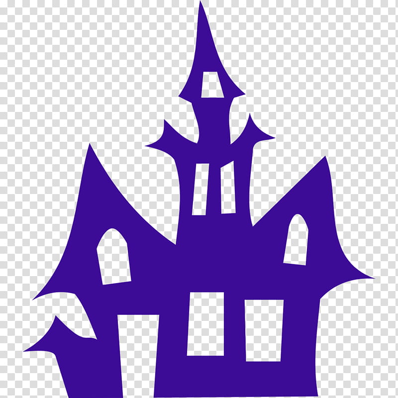 Haunted House, Silhouette, Drawing, Ghost, Purple, Electric Blue, Logo transparent background PNG clipart