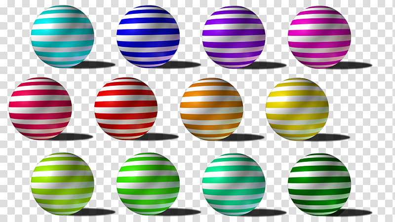 spheres with stripes, assorted-color ball lot transparent background PNG clipart