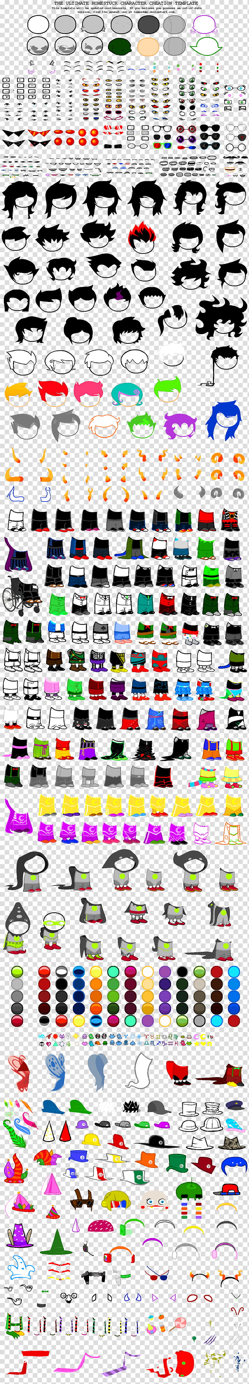 ULTIMATE HOMESTUCK CHARACTER CREATION TEMPLATE transparent background PNG clipart
