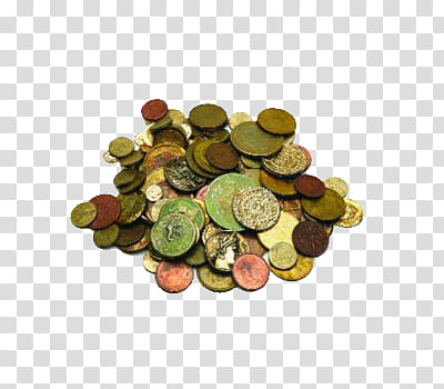 , round gold-colored coins transparent background PNG clipart