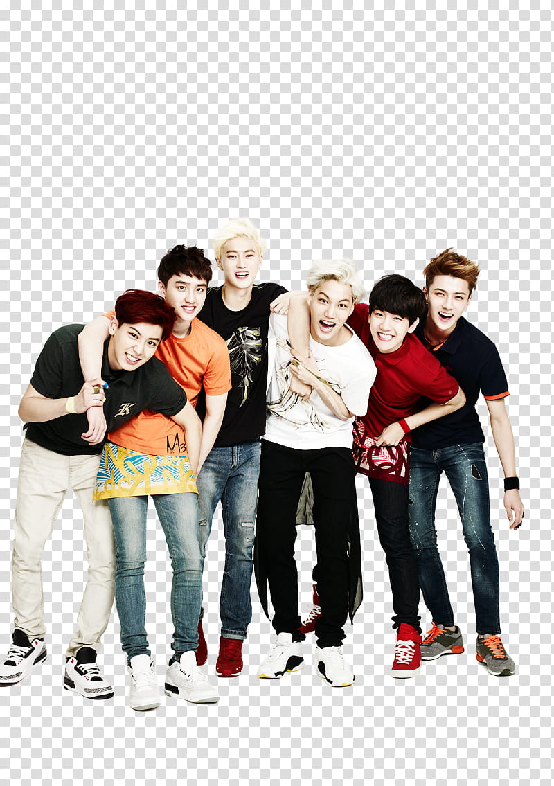 EXO for Kolon Sport cf , group of boys poster transparent background PNG clipart