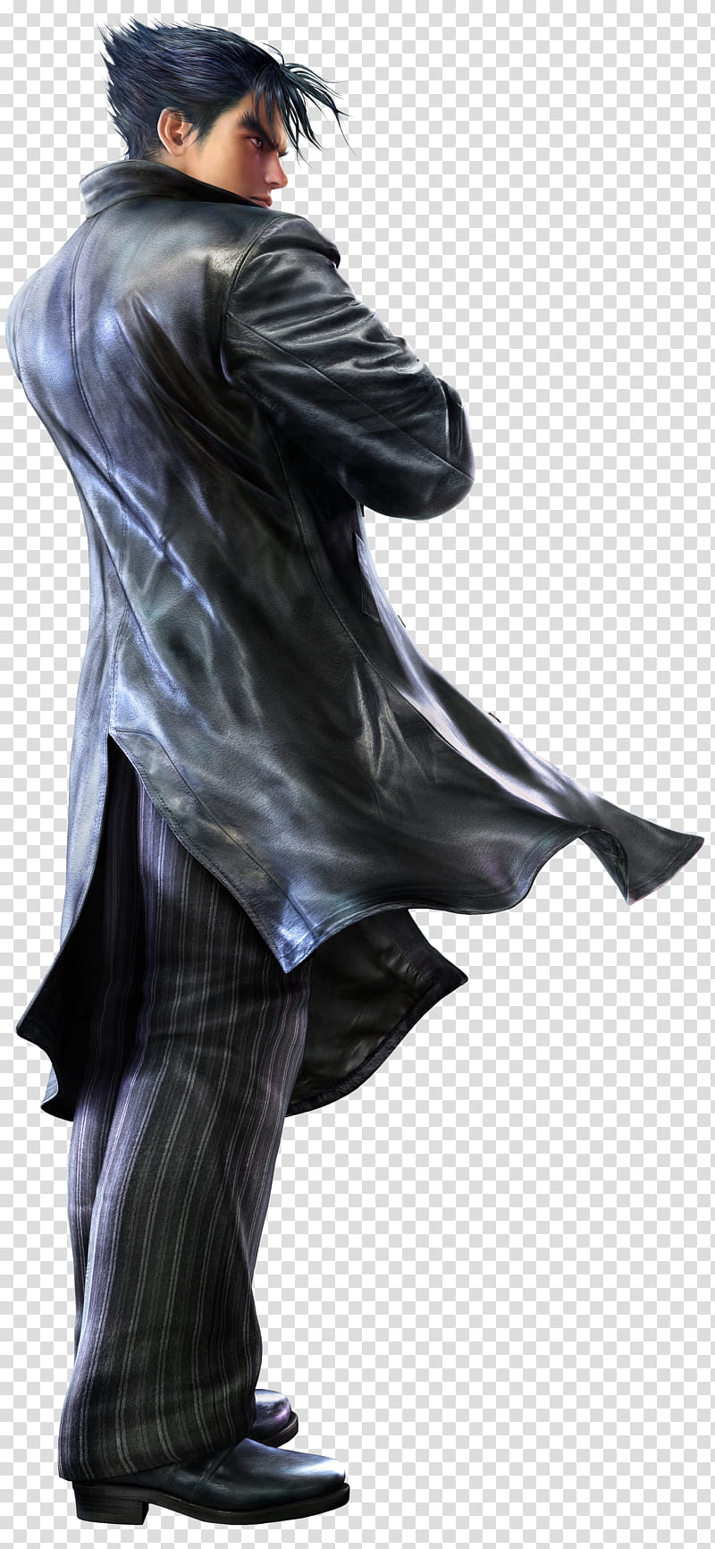 Jin Kazama Tekken  BR, man wearing black leather jacket transparent background PNG clipart