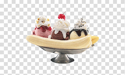 Food, banana split transparent background PNG clipart