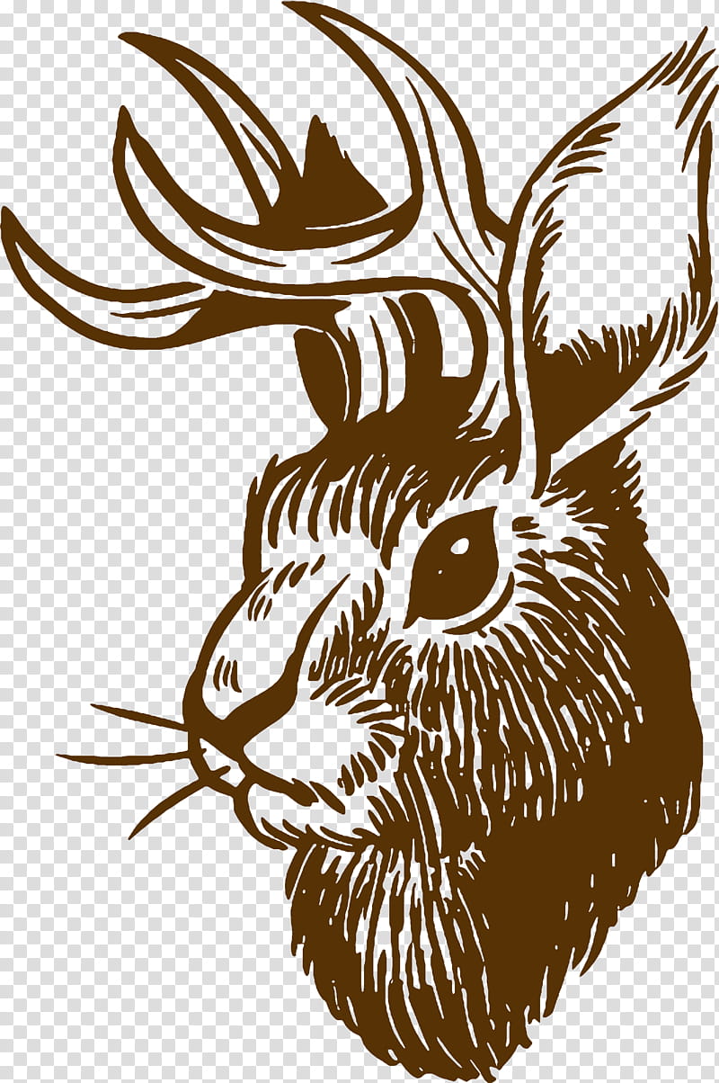 White Tree, Jackalope, Drawing, Cartoon, Head, Black And White
, Antler, Deer transparent background PNG clipart