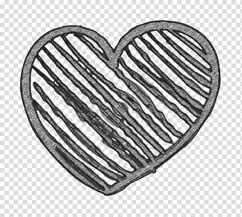 Heart icon Social Media Hand Drawn icon Heart sketch icon, Social Icon, Line Art, Metal, Silver transparent background PNG clipart