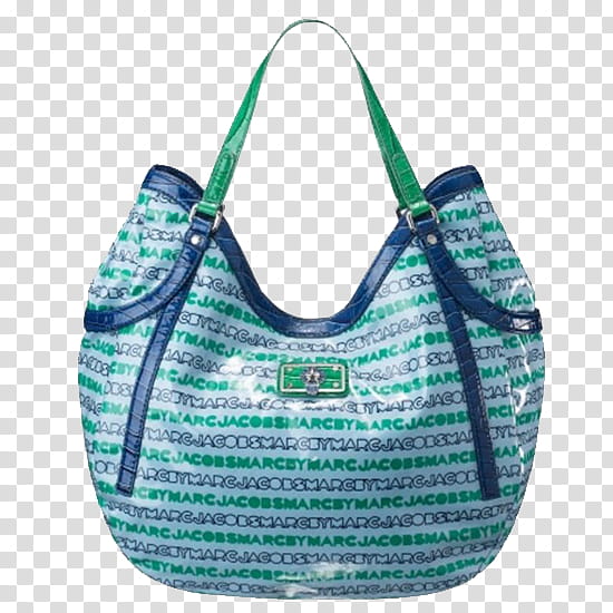 Bags Carteras, monogrammed canvas blue and green Marc Jacobs hobo bag transparent background PNG clipart