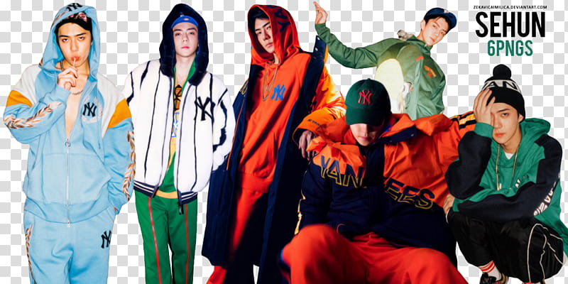 EXO Sehun MLB, man in blue hoodie transparent background PNG clipart