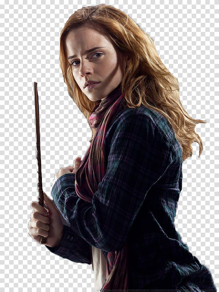 Hermione Granger, Emma Watson holding wand transparent background PNG clipart