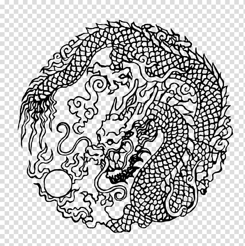 Chinese Dragon, Shenmue, Video Games, Decorative Stamps, Incense Holders, Line Art, Circle, Drawing transparent background PNG clipart