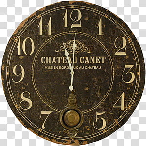 round Chateau Canet analog wall clock transparent background PNG clipart