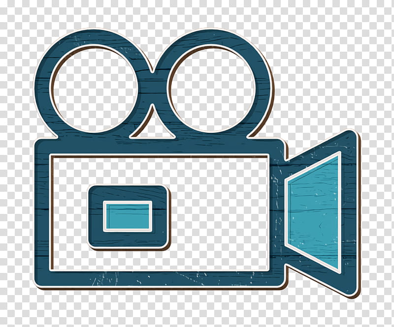 Film icon Video camera icon Linear Color Web Interface Elements icon, Technology Icon, Turquoise, Logo, Rectangle transparent background PNG clipart