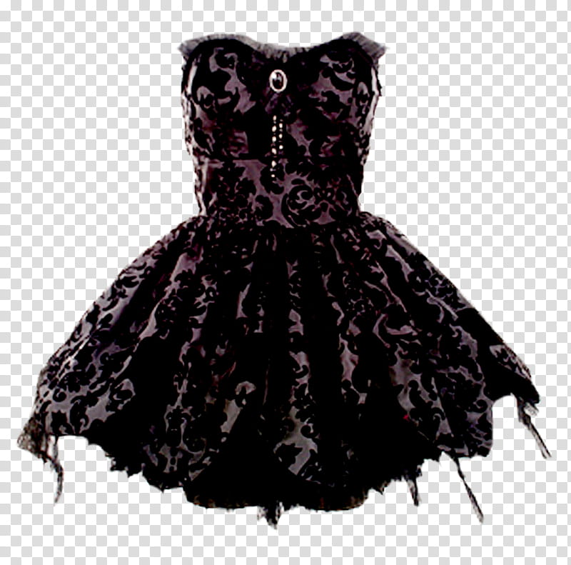 Gothic Clothing , women's black dress transparent background PNG clipart