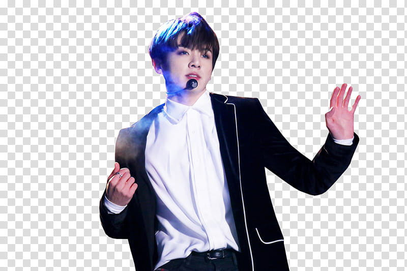 JUNGKOOK BTS , BTS Jeon Jungkook wearing white dress shirt and black blazer transparent background PNG clipart