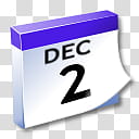 WinXP ICal, December  calendar icon transparent background PNG clipart