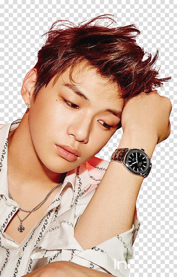 KANG DANIEL WANNA ONE, round silver analog watch with silver link bracelet transparent background PNG clipart