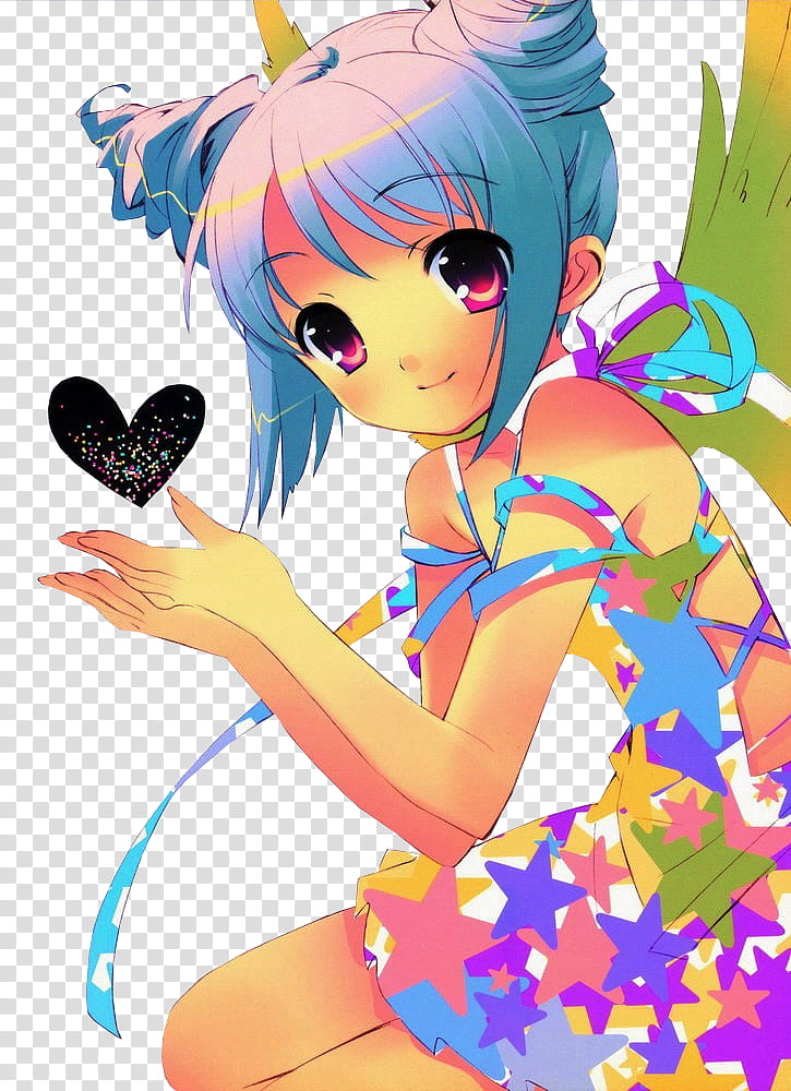 blue-haired girl illustration transparent background PNG clipart